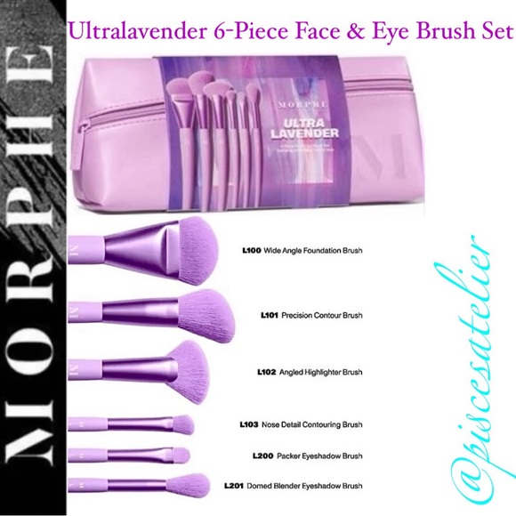 Morphe Ultralavender 6-Piece Face & Eye Brush Set! 🏆Host Pick Winner🏆 - Picture 2 of 13